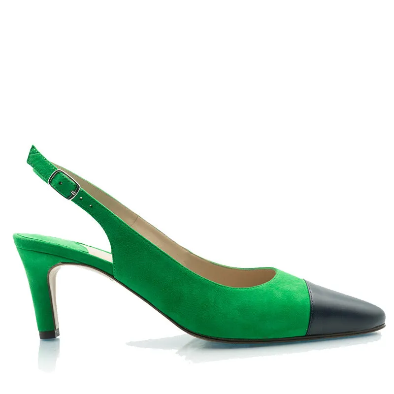 Bégum Paris Québec pointe escarpin vert marine 5,5 cm