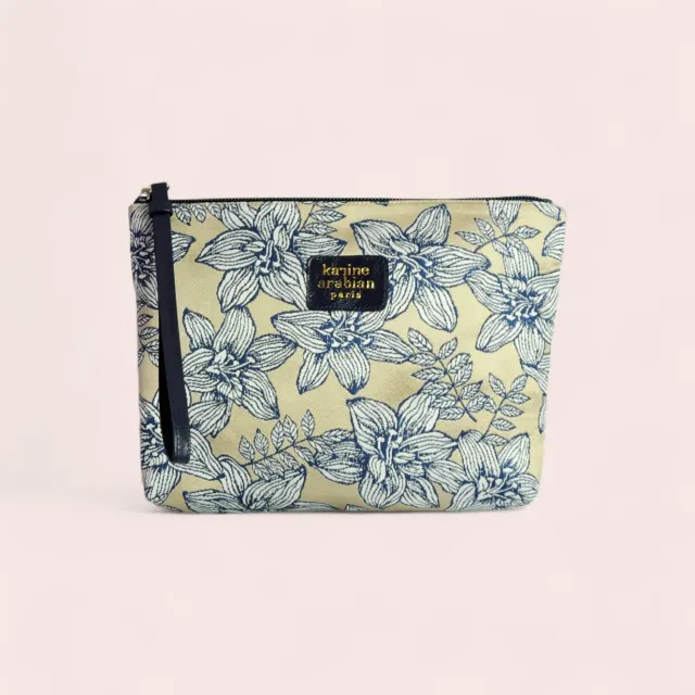 Karine Arabian Montholon pochette floral navy 23cm