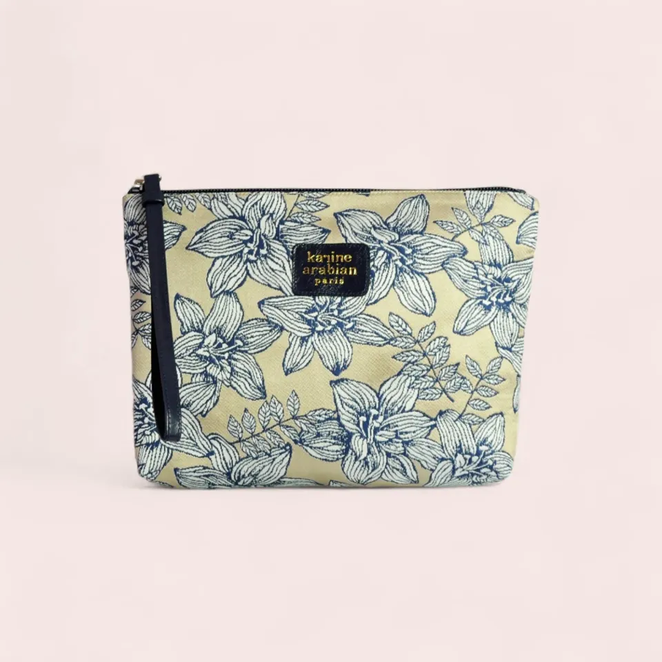 Karine Arabian Montholon pochette floral navy 23cm