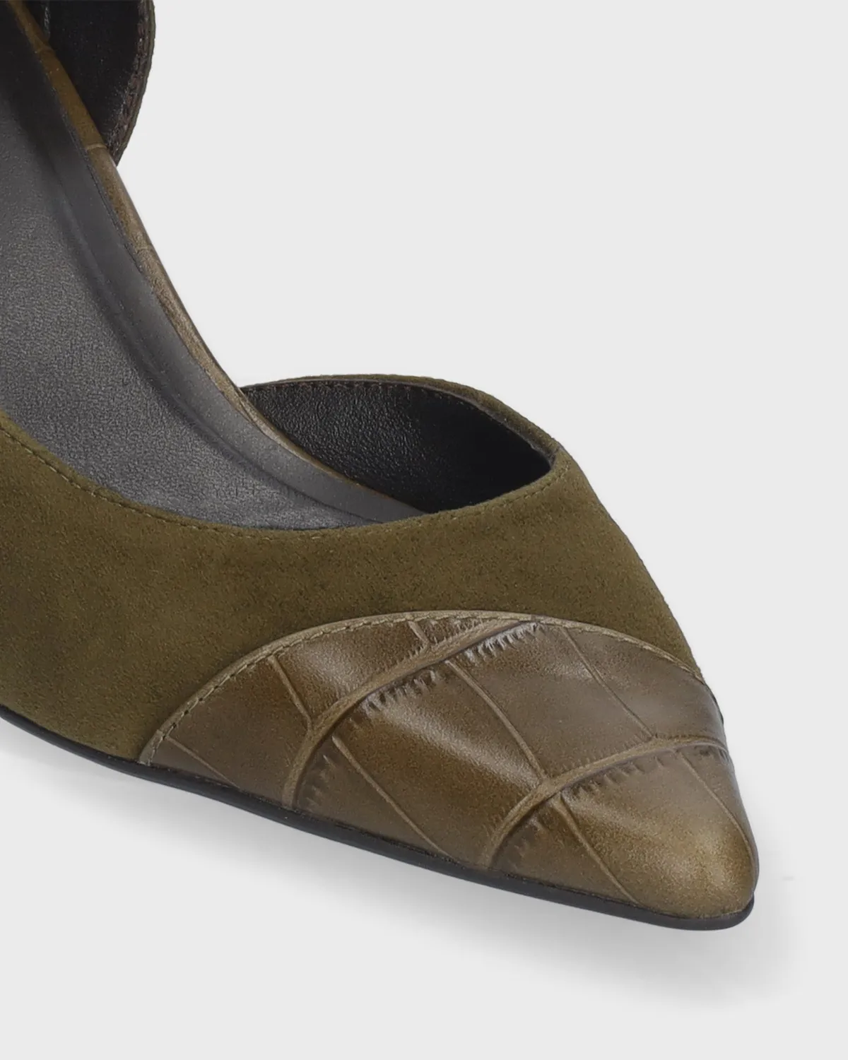 Lola Cruz Elle Pumps 55 escarpins kaki talon 5,5 cm