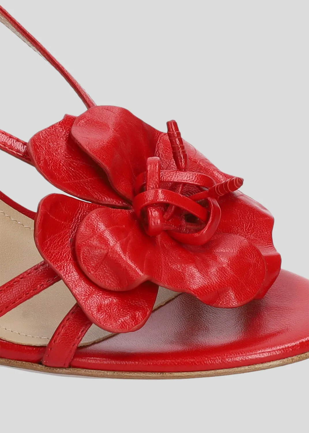 Lola Cruz Tulipa 65 sandales à talons rouge