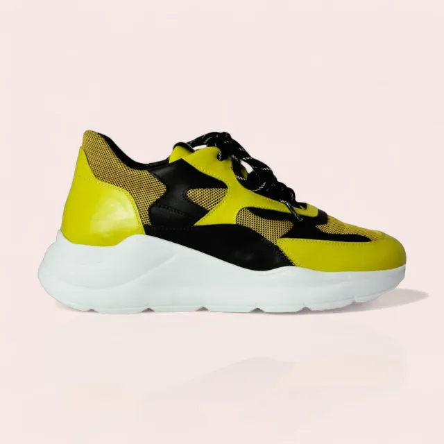 Karine Arabian Manon sneakers cuir jaune noir 36-40