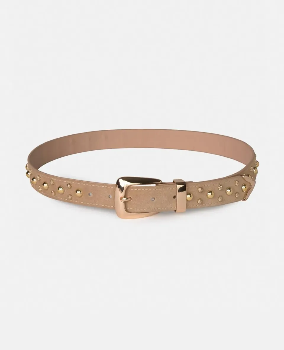 Alma en Pena V26CT015 ceinture cuir marron cloutée
