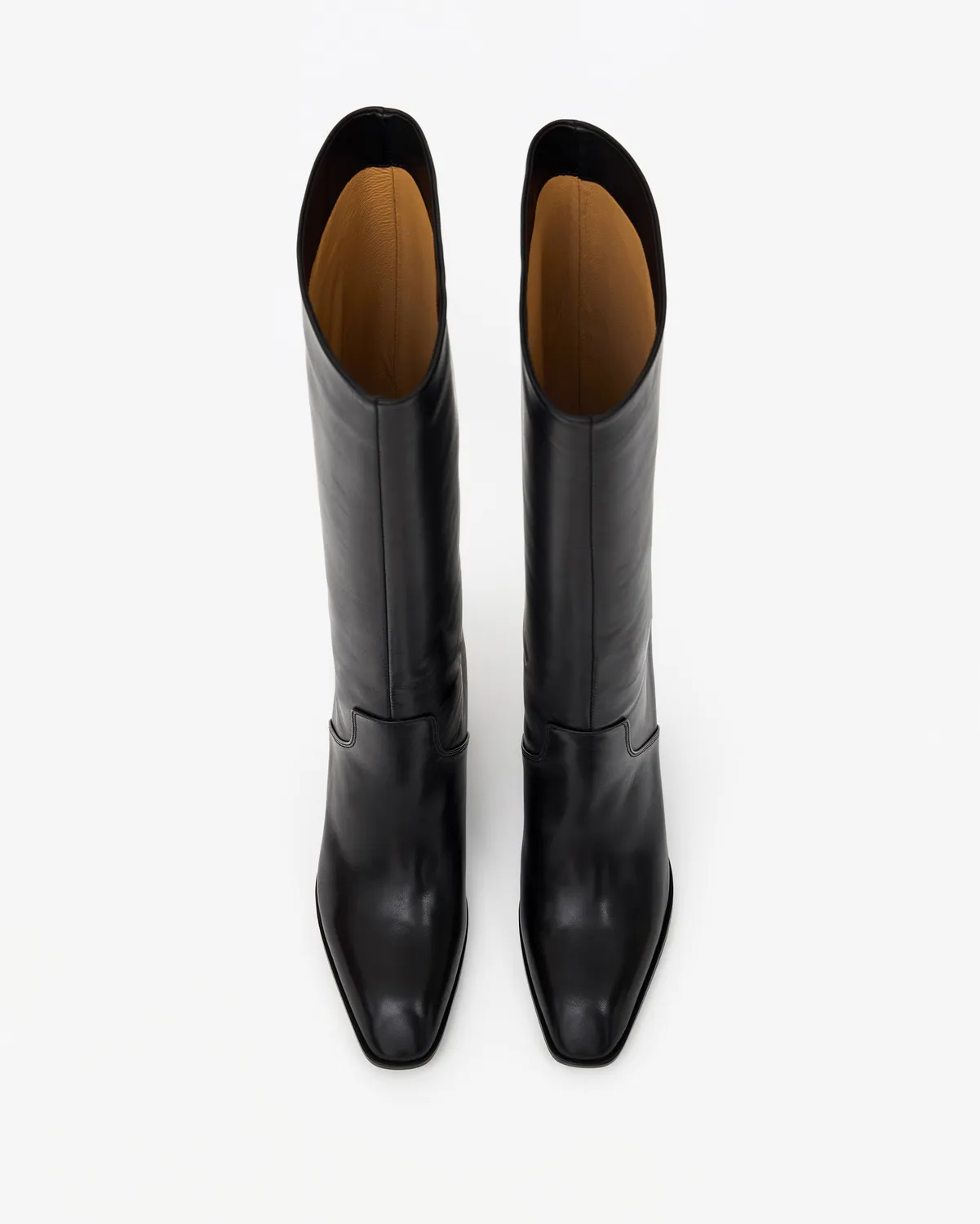 Mi/Mai Aran Black bottes cuir noir talon bloc