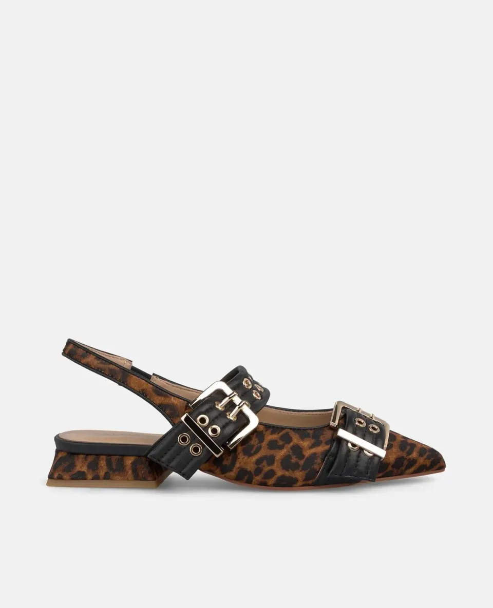 Alma en Pena I250138 mocassins cuir marron 2 cm léopard