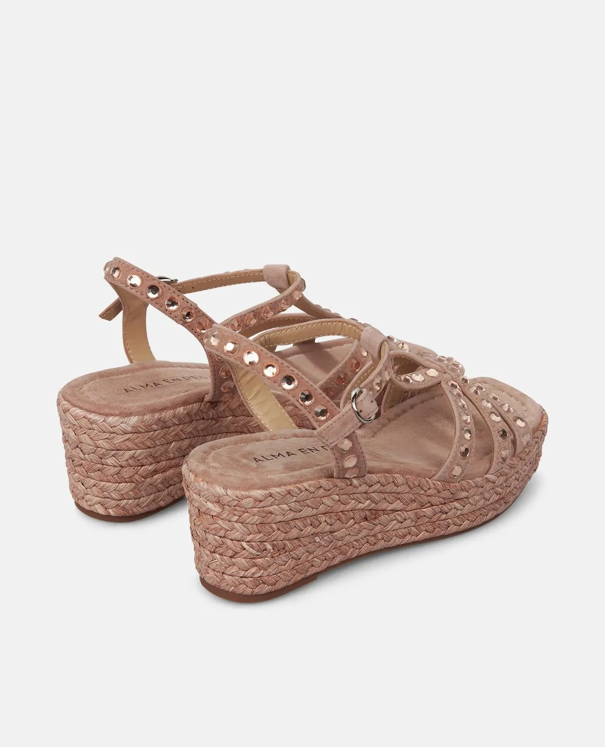 Alma en Pena V2551451 compensées rose cuir 5 cm