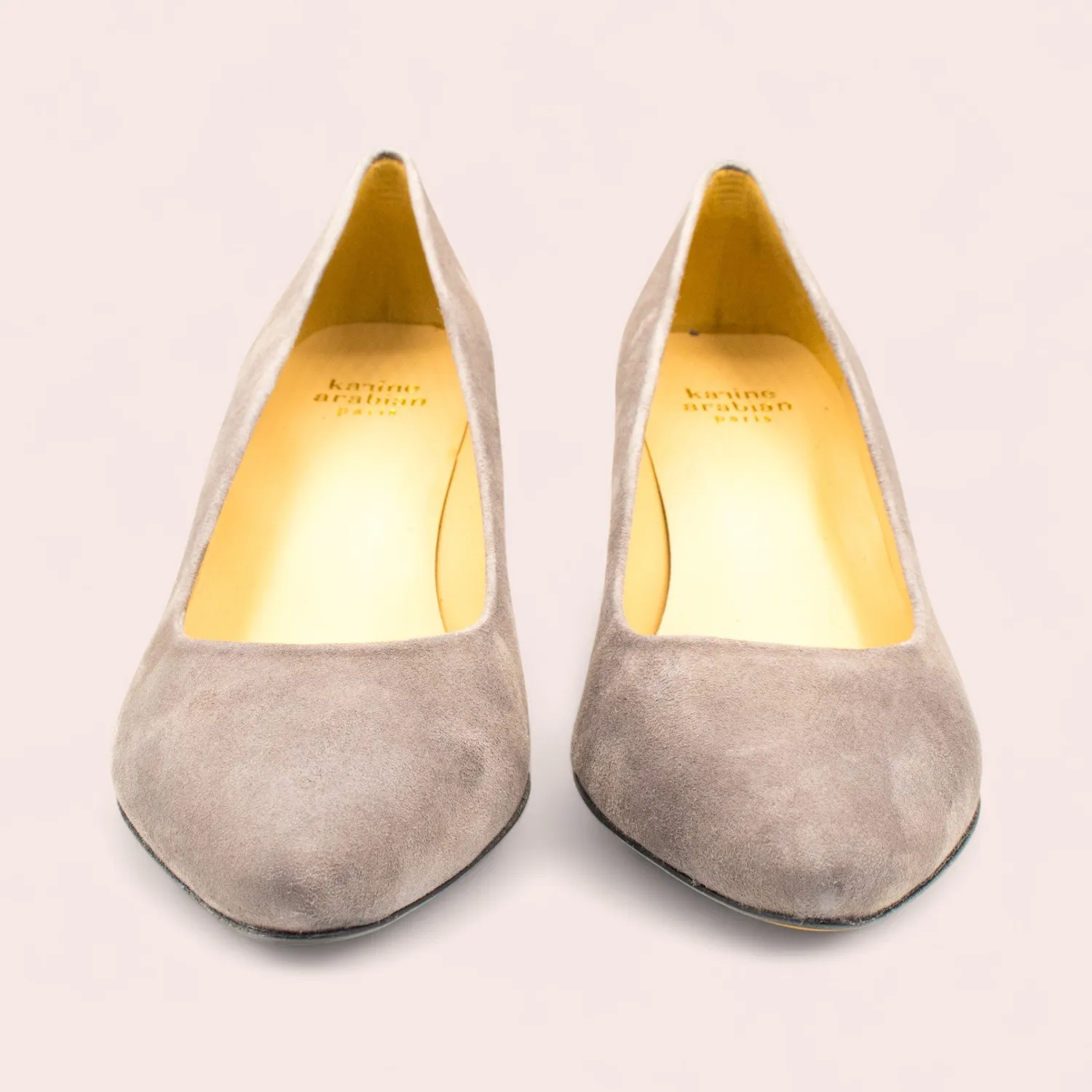 Karine Arabian Fanny escarpin cuir taupe talon 47 mm