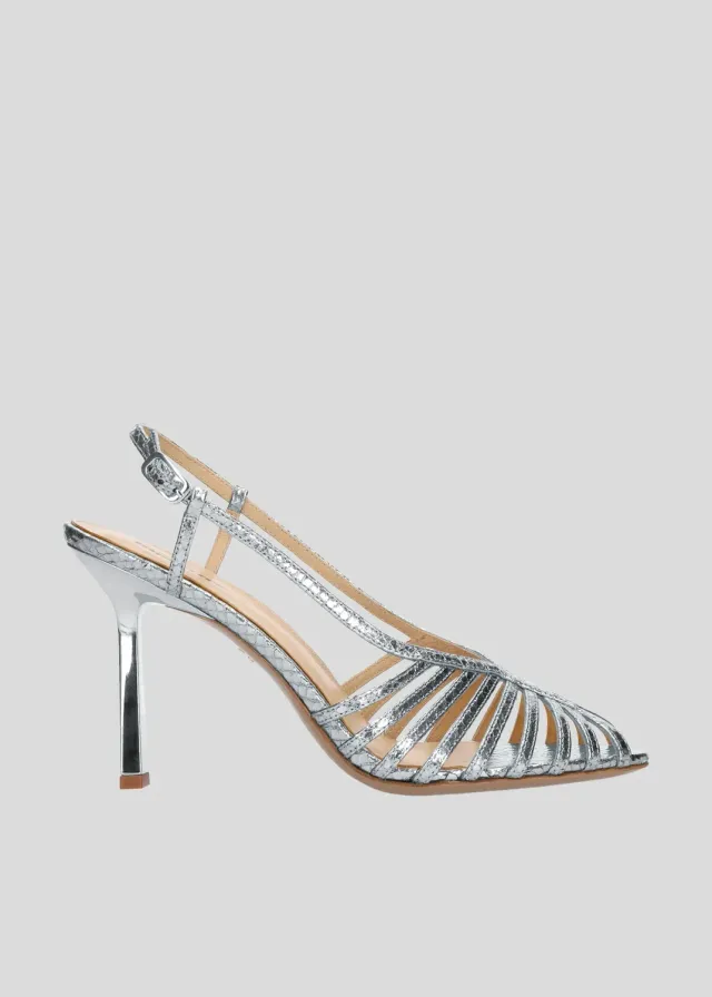 Lola Cruz Agata Sandal 95 sandales argent talon 9,5 cm