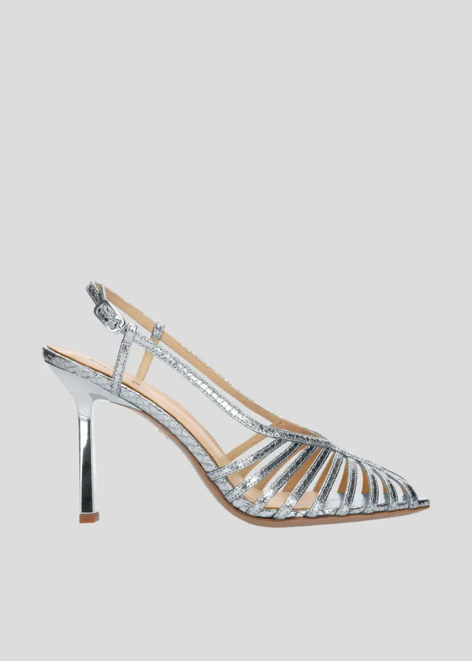 Lola Cruz Agata Sandal 95 sandales argent talon 9,5 cm