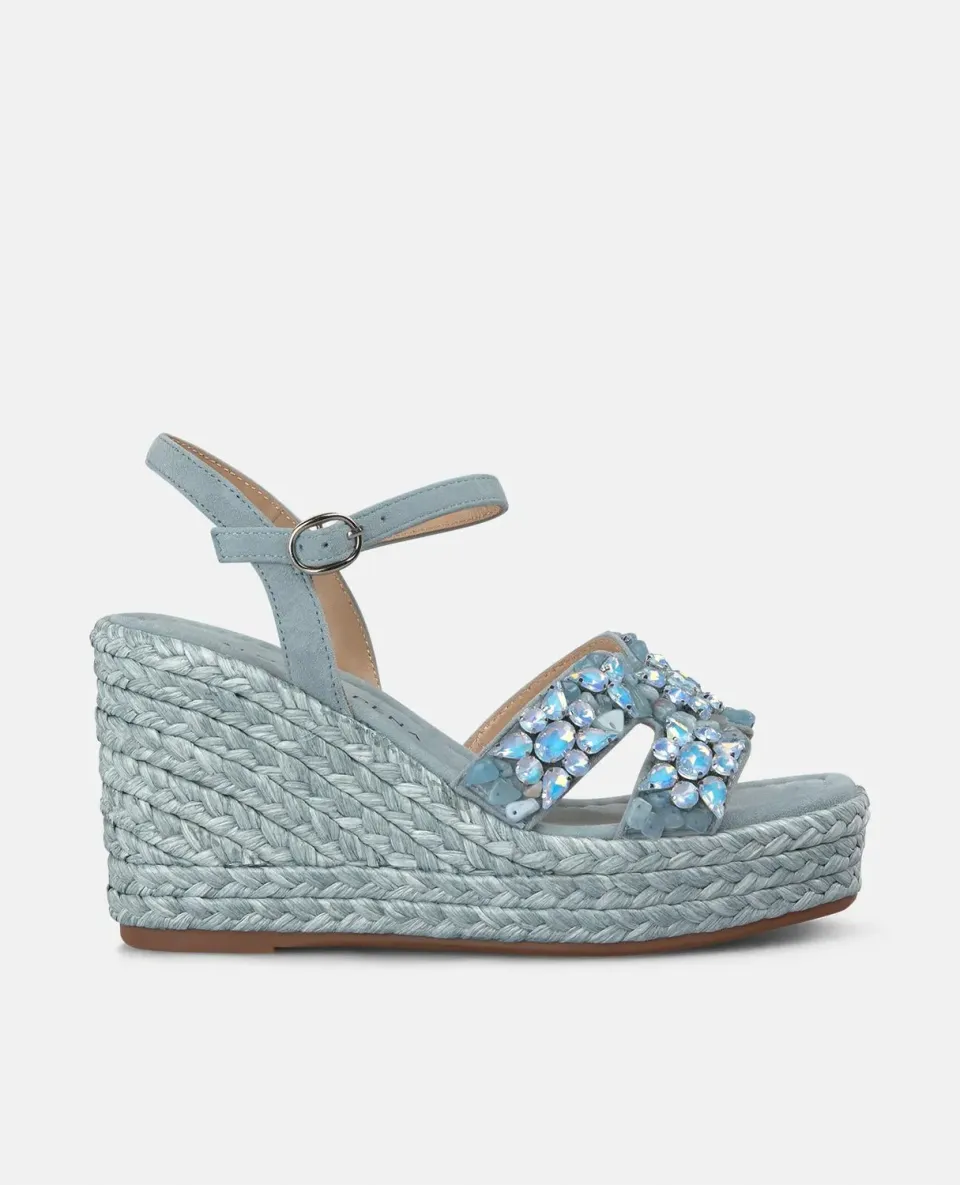 Alma en Pena V251278 sandale compensée jeans strass