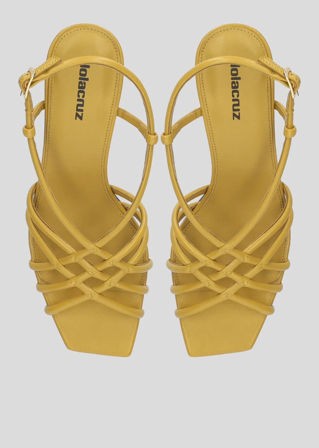 Lola Cruz Bridgette Sandal 75 sandales talon moutarde 7,5 cm