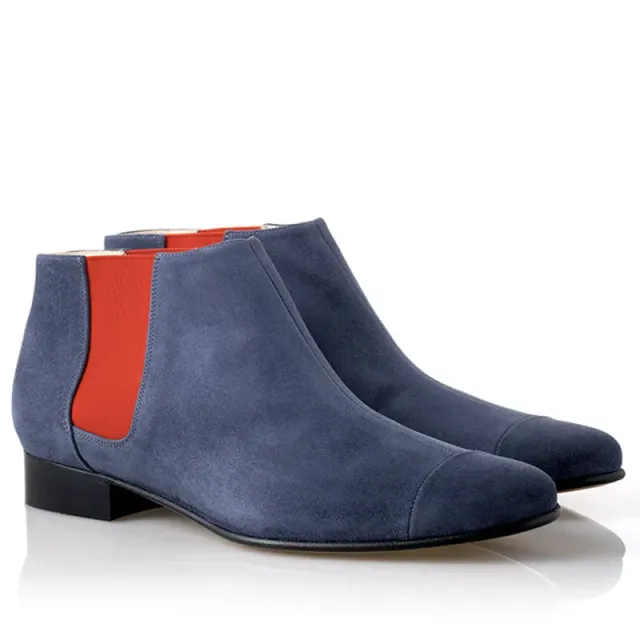 Bégum Paris Lucrèce bottines gris ardoise velours 2 cm