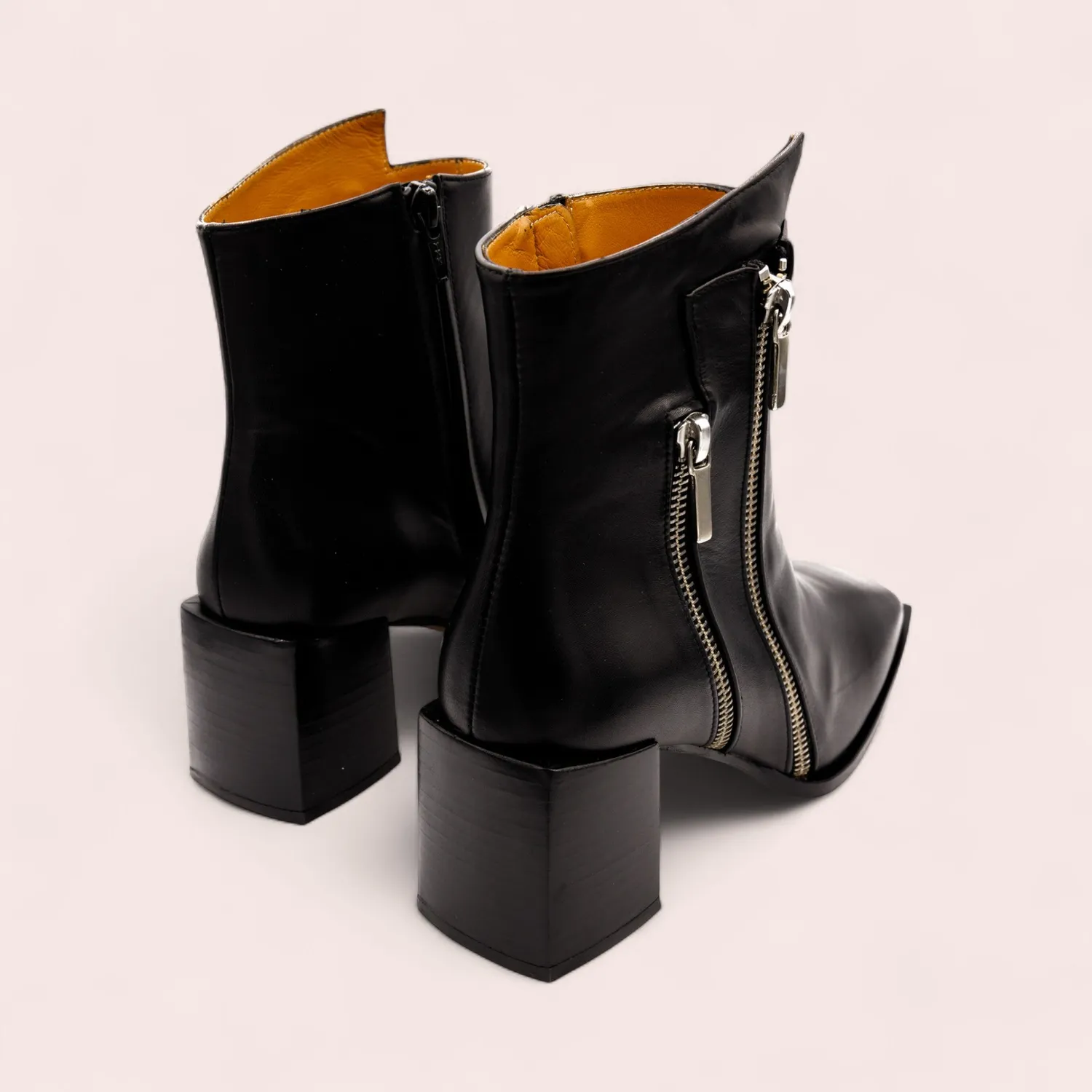 Karine Arabian POLDARK bottine noire cuir talon 70mm