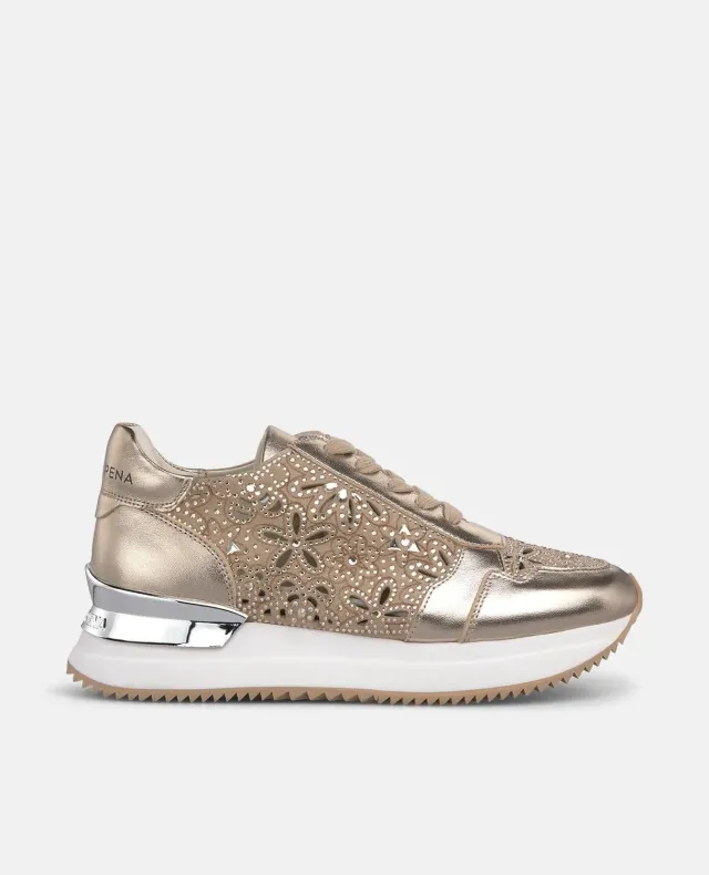 Alma en Pena V260354 sneakers bronze cuir plateforme