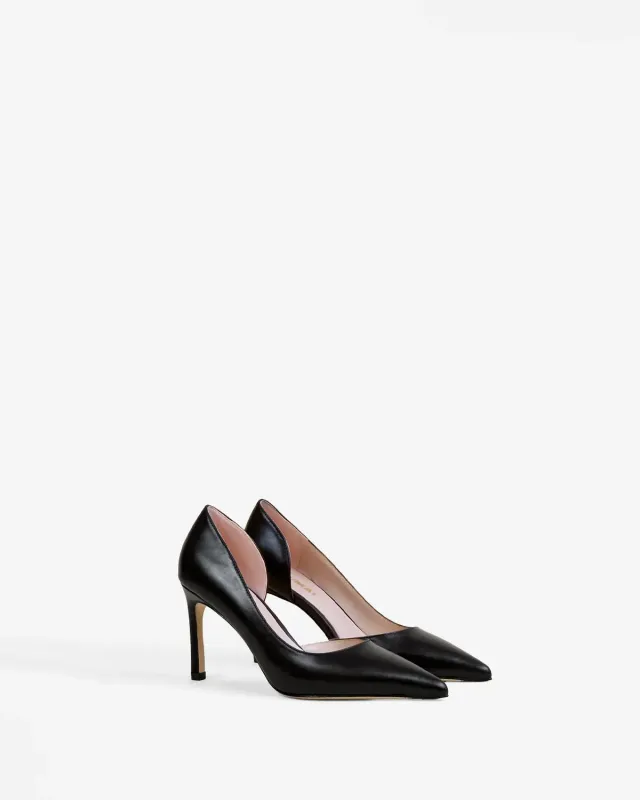 Mi/Mai Kelly Black escarpins cuir noir talon 8 cm