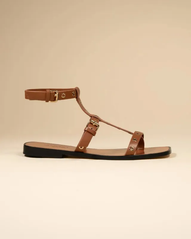 Mi/Mai Bonnie Brown nu-pieds marron plats