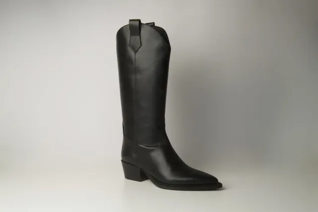 Matteo Pitti Texano bottes santiags noires cuir