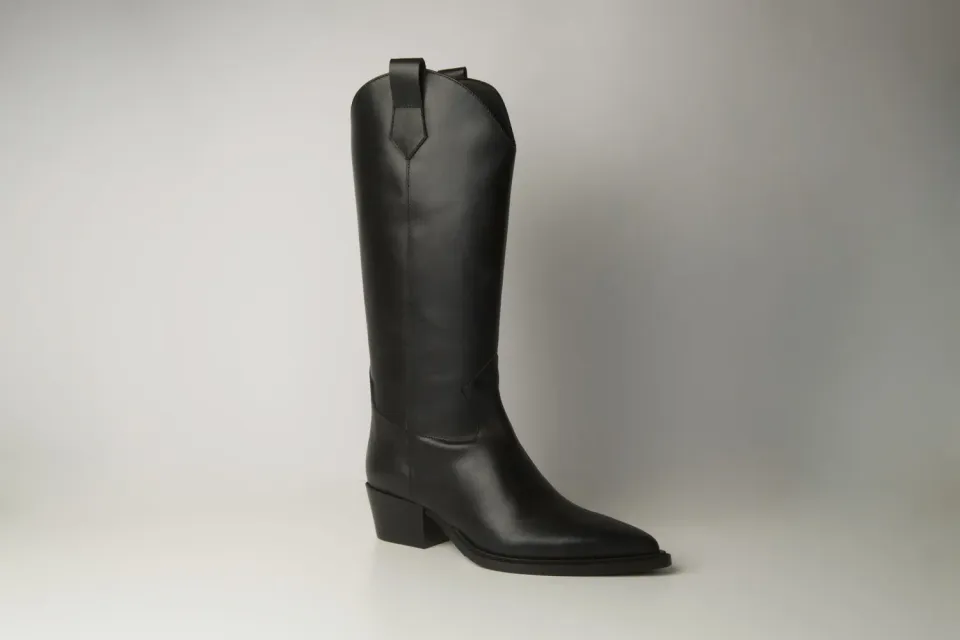 Matteo Pitti Texano bottes santiags noires cuir