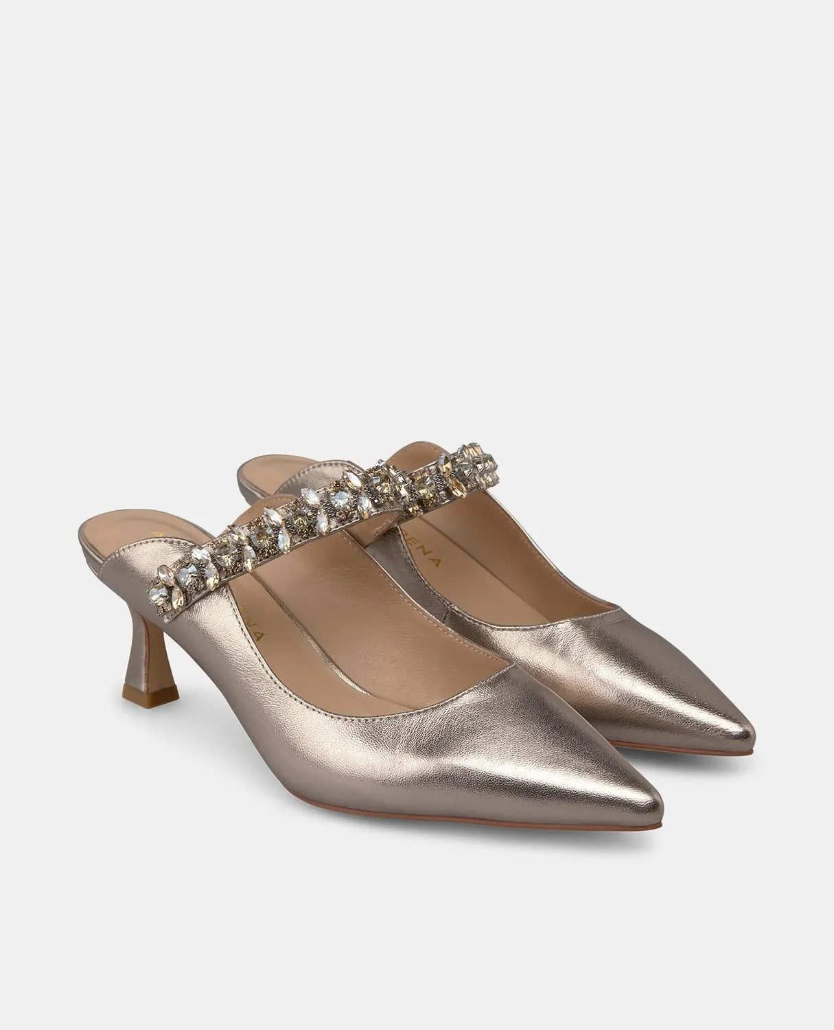 Alma en Pena V250652 mules bronze cuir strass 6 cm