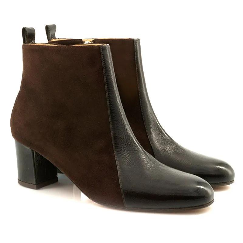 Bégum Paris Londres bottines aubergine cuir talon 5 cm
