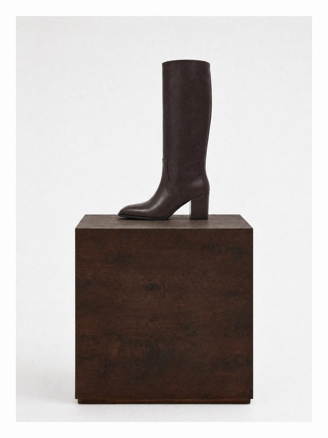 Mi/Mai Aran Chocolate bottes cuir talon bloc