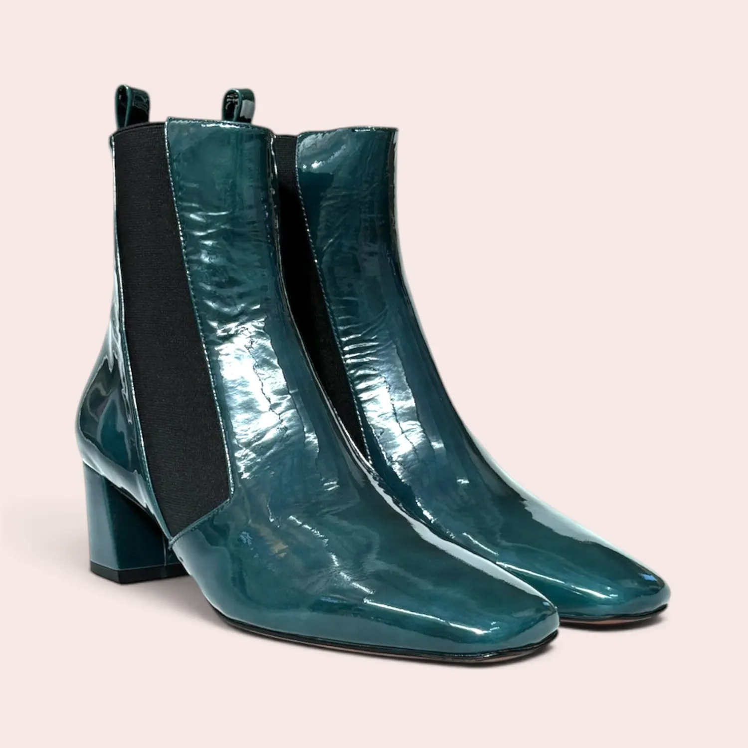 Karine Arabian Tacoma bottine cuir verni noir talon 55mm