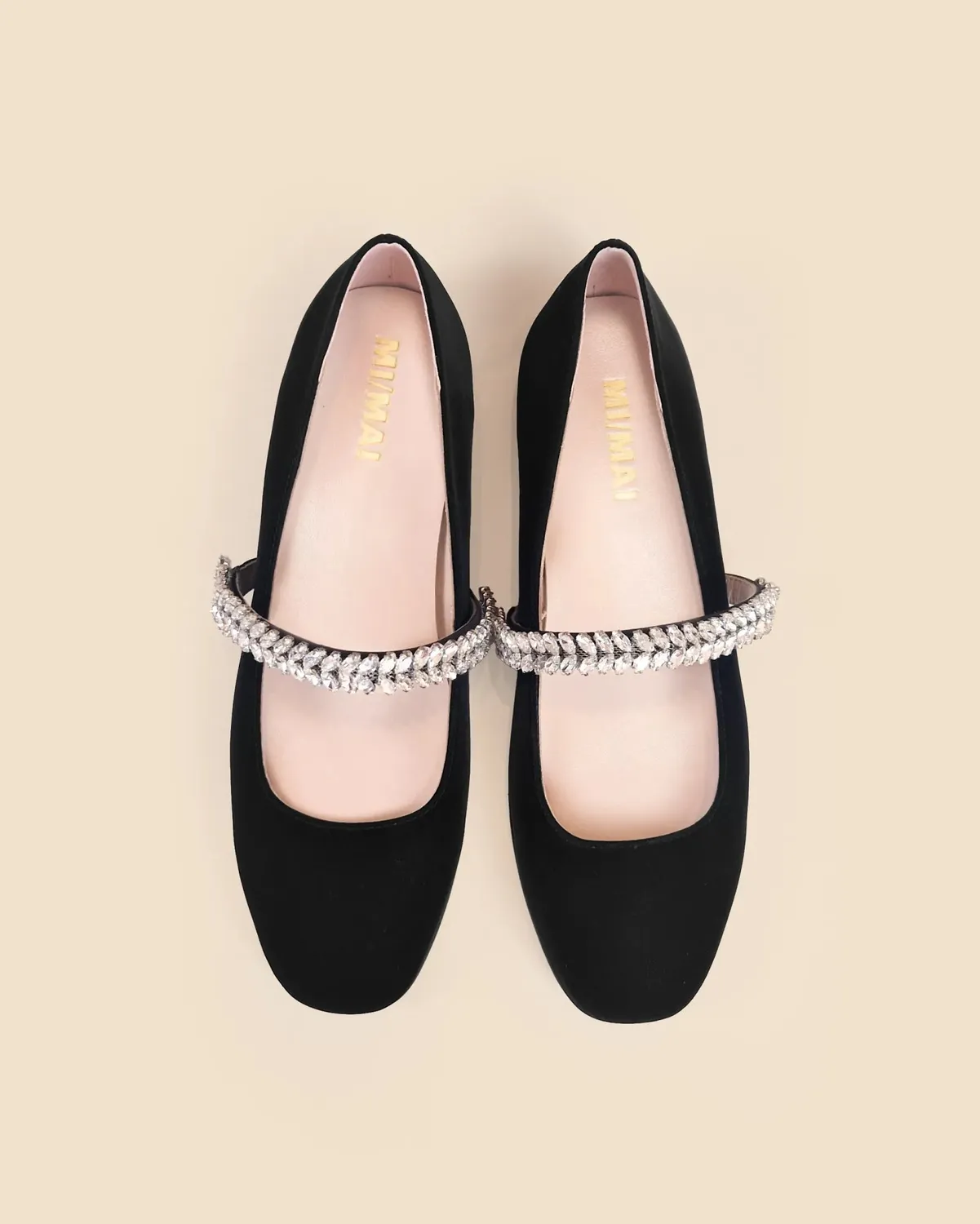 Mi/Mai Patsy Black ballerines cuir strass