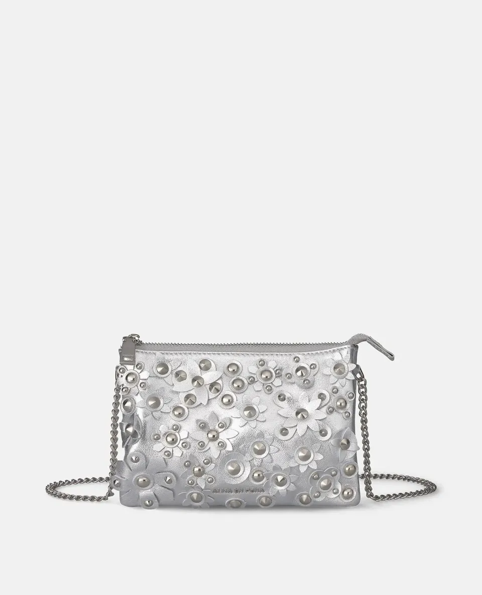 Alma en Pena V26BG050 sac bandoulière cuir argenté