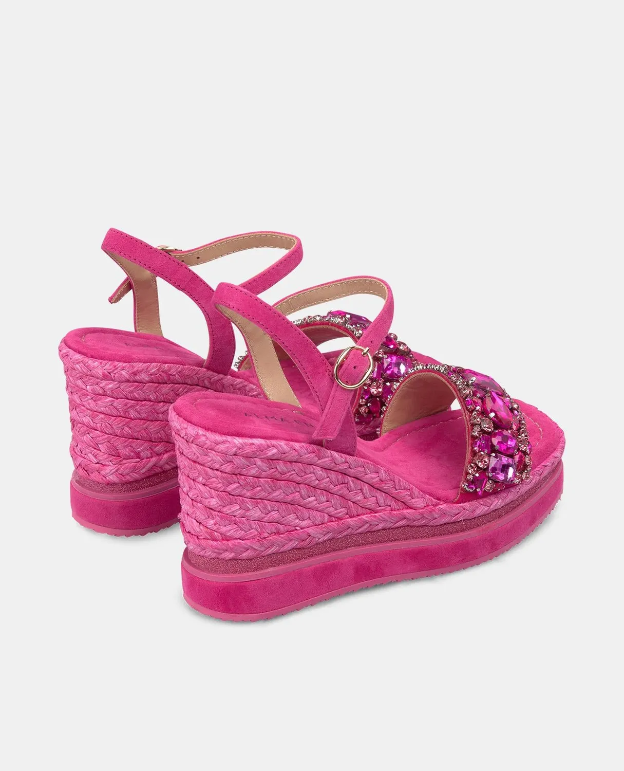 Alma en Pena V251308 sandales compensées fuchsia strass