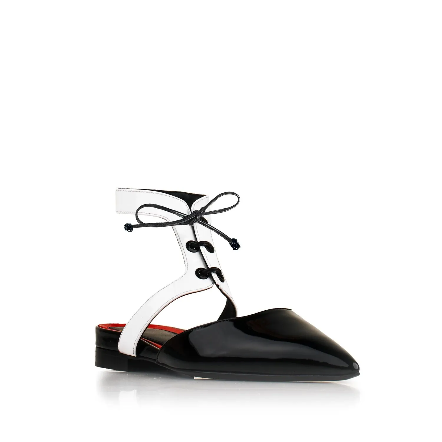 Maison Ernest Gatsby ballerines noir blanc vernis