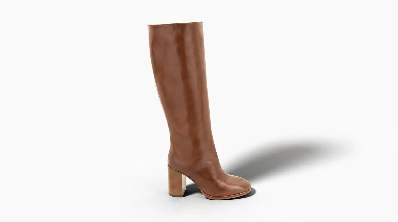 Matteo Pitti Cary bottes genou cuir cognac talon bloc