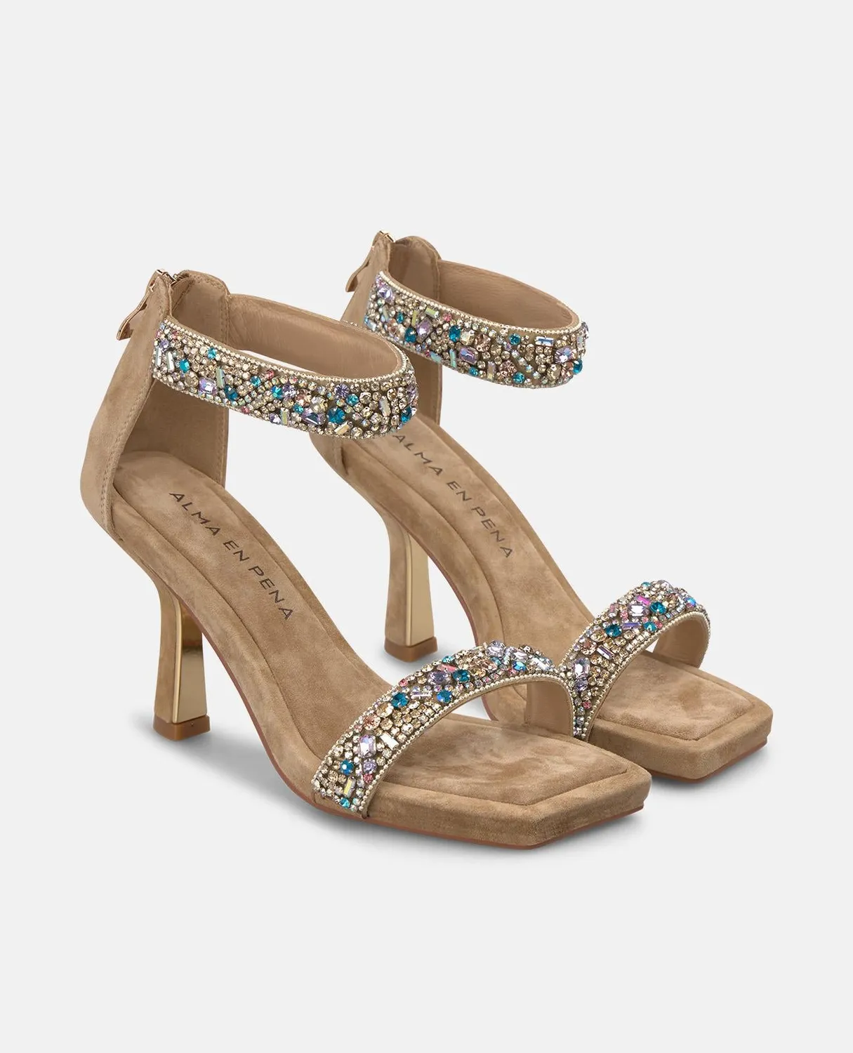 Alma en Pena V264010 sandales bijoux sable talon 9 cm