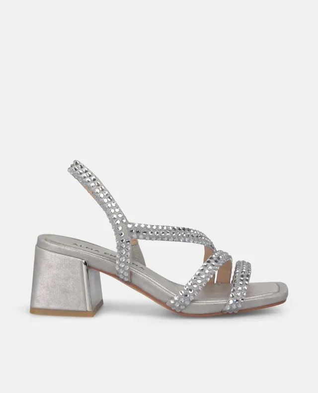 Alma en Pena V2550973 mules argent strass talon 6 cm