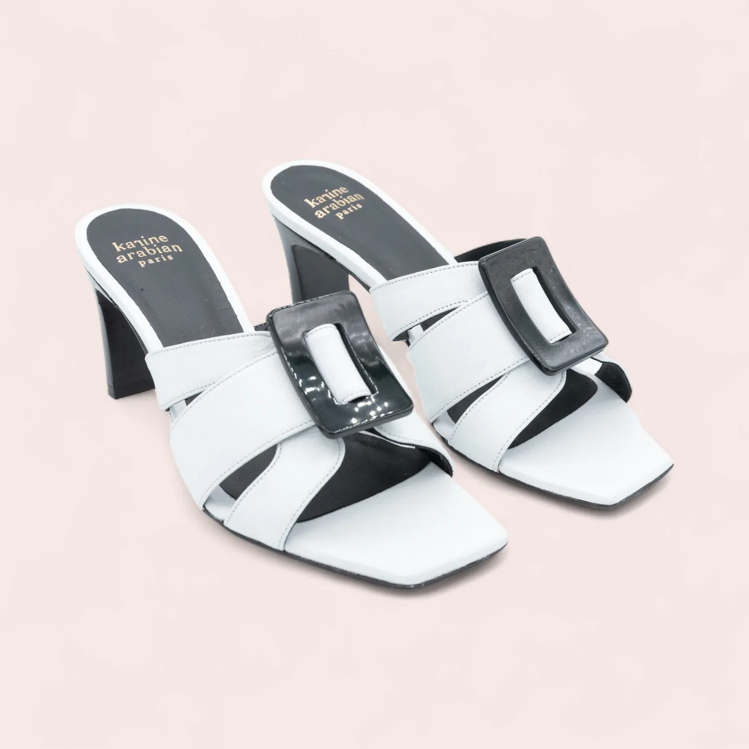 Karine Arabian Aven mule cuir blanc 41 talon 70 mm