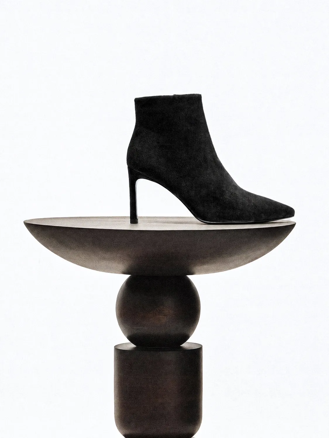 Mi/Mai Noura Black Suede bottines daim noir talon 8 cm