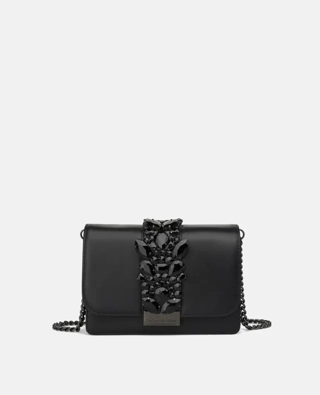 Alma en Pena BG103 pochette noire cuir strass soirée