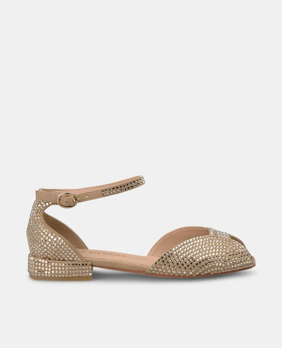 Alma en Pena V2550401 sandales sable plates strass