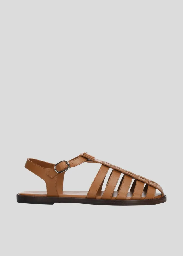 Lola Cruz Devon sandales plates cuir marron
