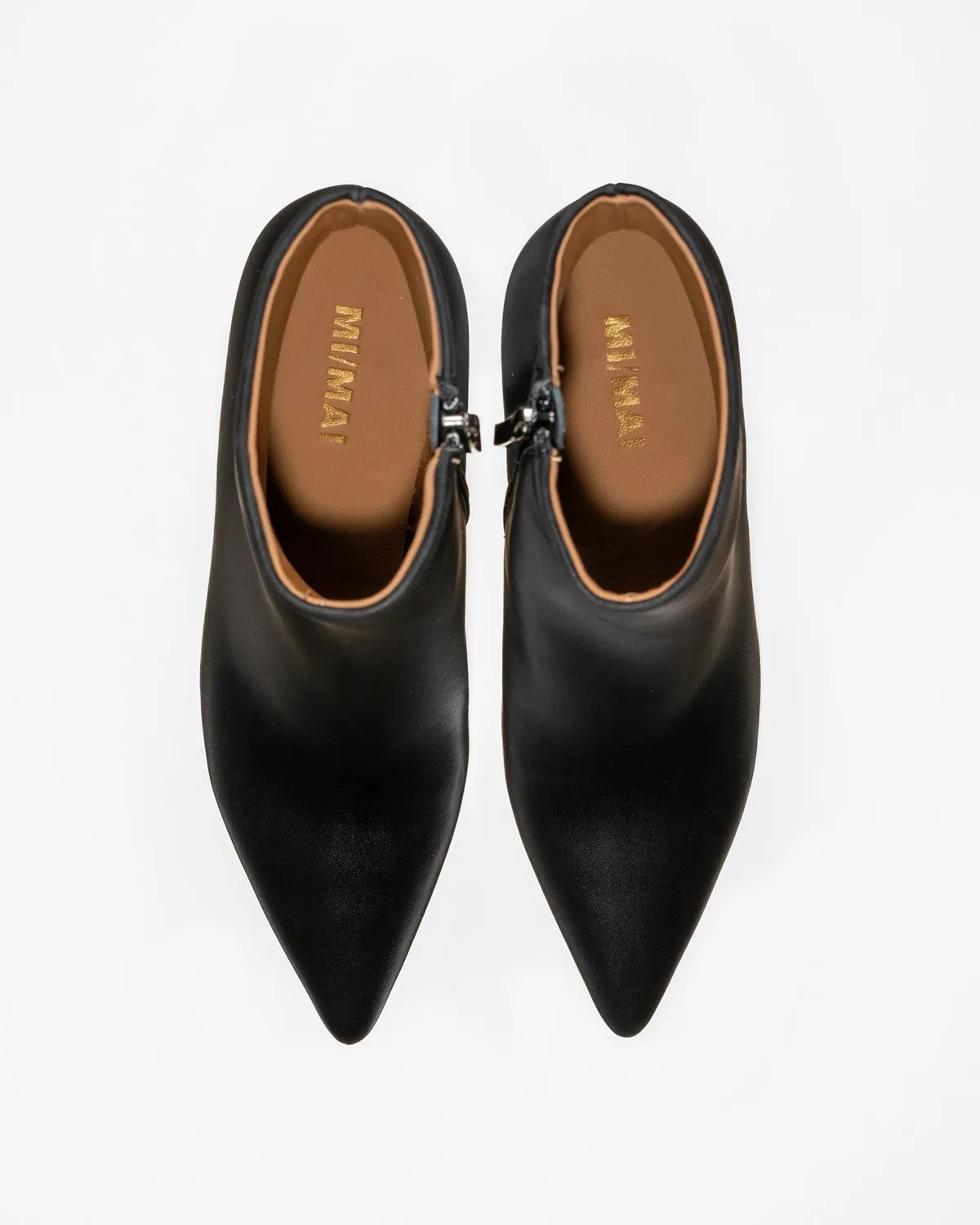 Mi/Mai Noura Black bottines talon 8 cm cuir noir