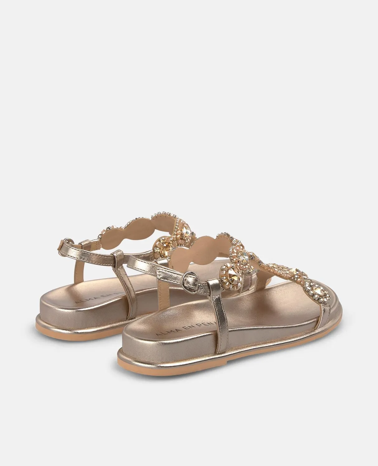 Alma en Pena V267106 sandales plates bronze strass