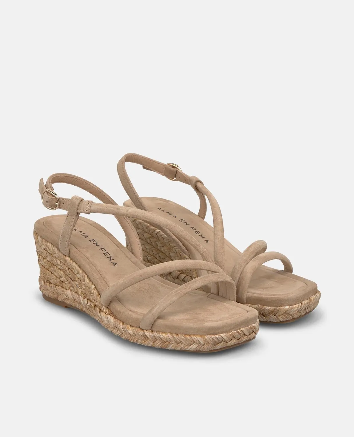 Alma en Pena V266752 sandales beige daim compensé 7 cm