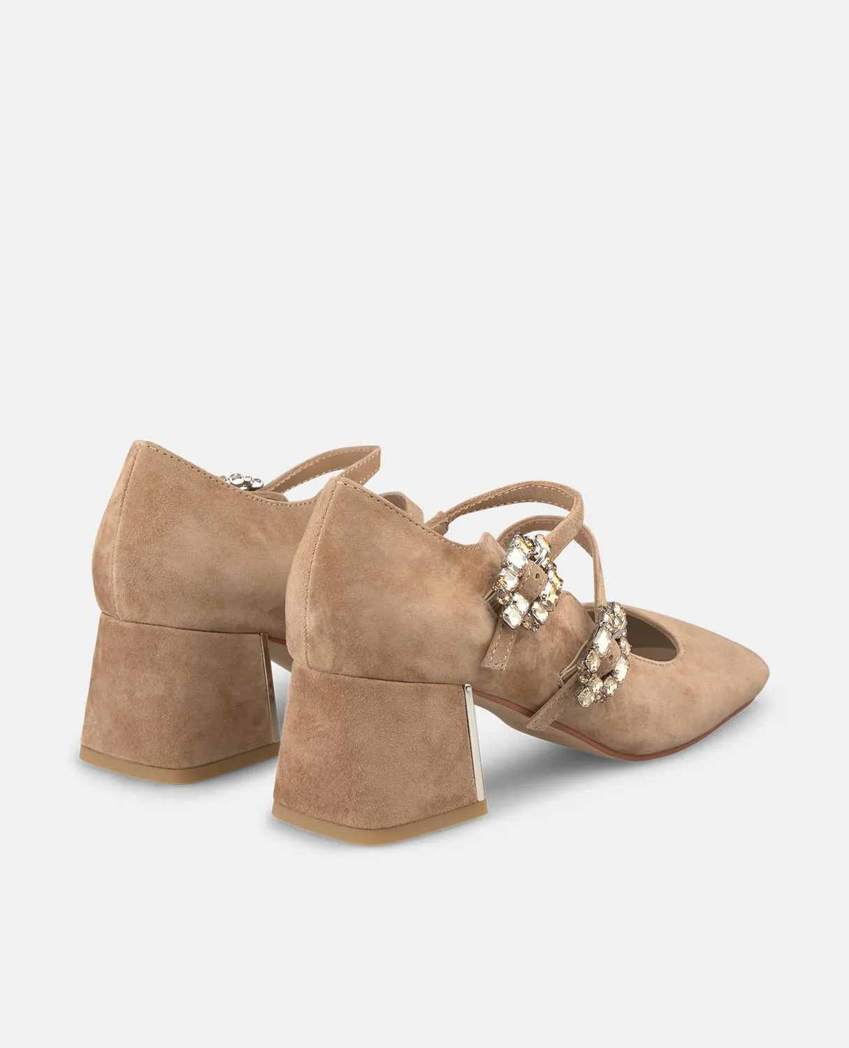 Alma en Pena I250325 escarpins suède camel boucles