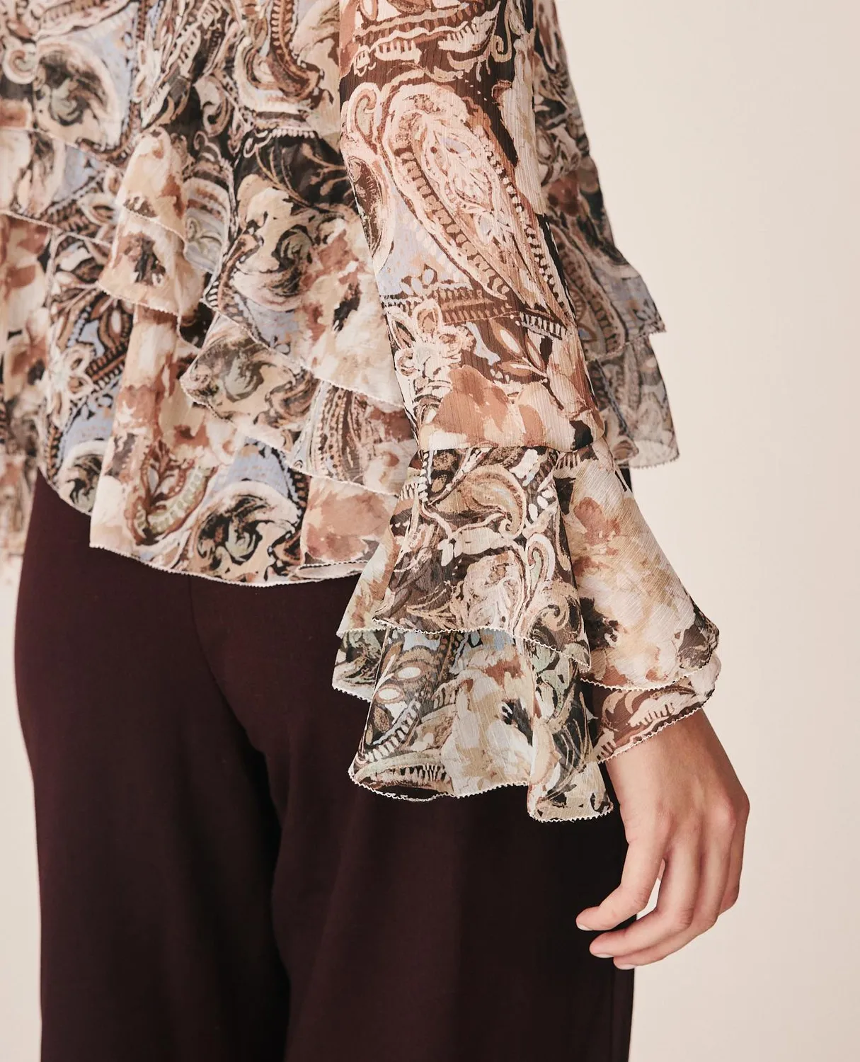 Alma en Pena I26CL0504 blouse gaze bleue florale