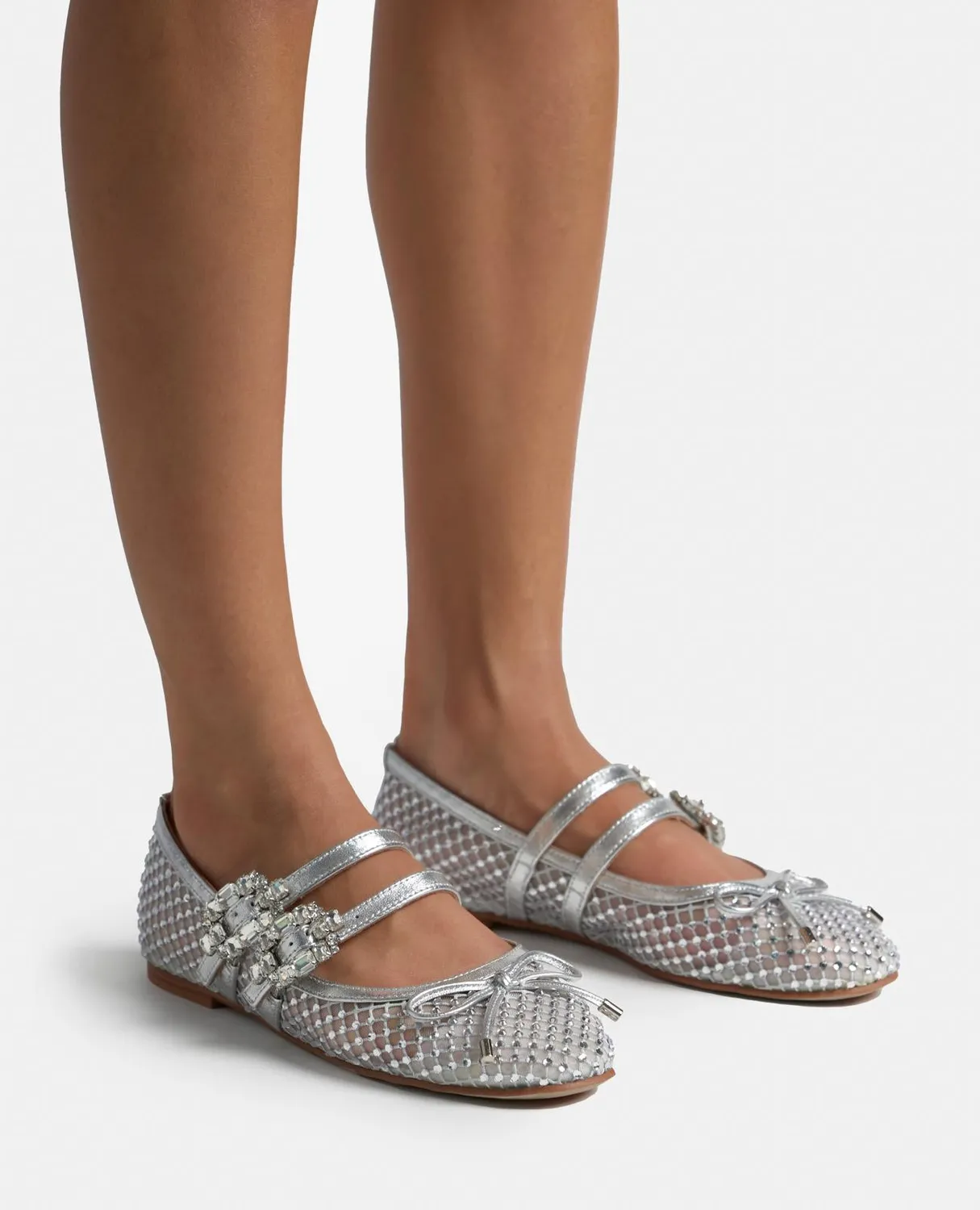 Alma en Pena V250532 ballerines argent résille strass plates