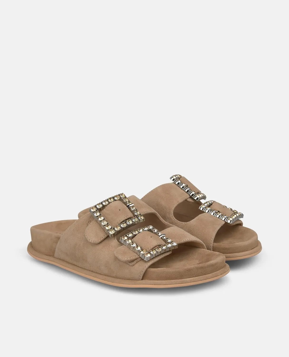 Alma en Pena V267155 sandales plates cuir sable boucle