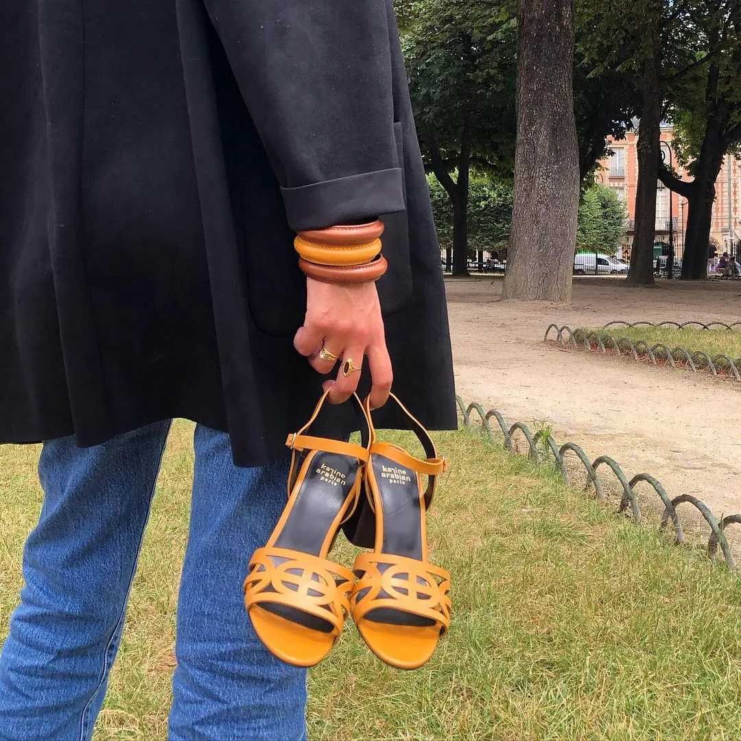 Karine Arabian CATARINA sandale cuir moutarde 38 talon 80mm