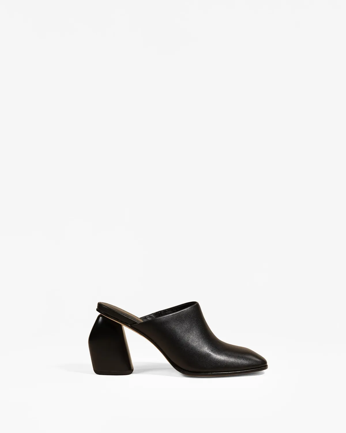 Mi/Mai Junya Black sabots cuir noirs talon 8 cm