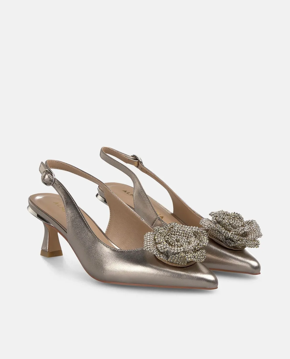 Alma en Pena I250512 escarpins bronze fleur talon 6 cm