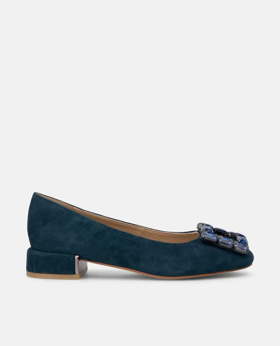 Alma en Pena I260094 ballerines cuir bleu bijou 3 cm