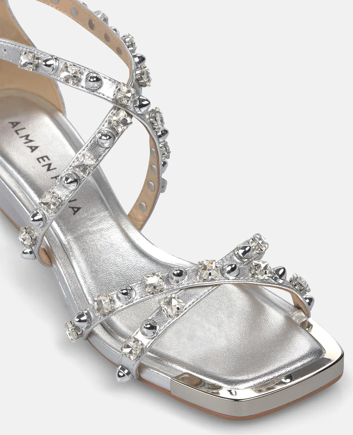 Alma en Pena V260784 sandales argent cuir talon 6 cm